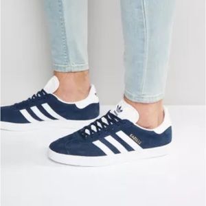 Adidas GAZELLE Navy Blue Sneakers Shoes Size 8.5